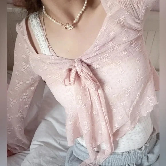 Cider Fairycore Lace Top - Picture 1 of 6